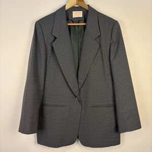 Pendleton Charcoal Gray Pure Wool Classic Single Button Blazer